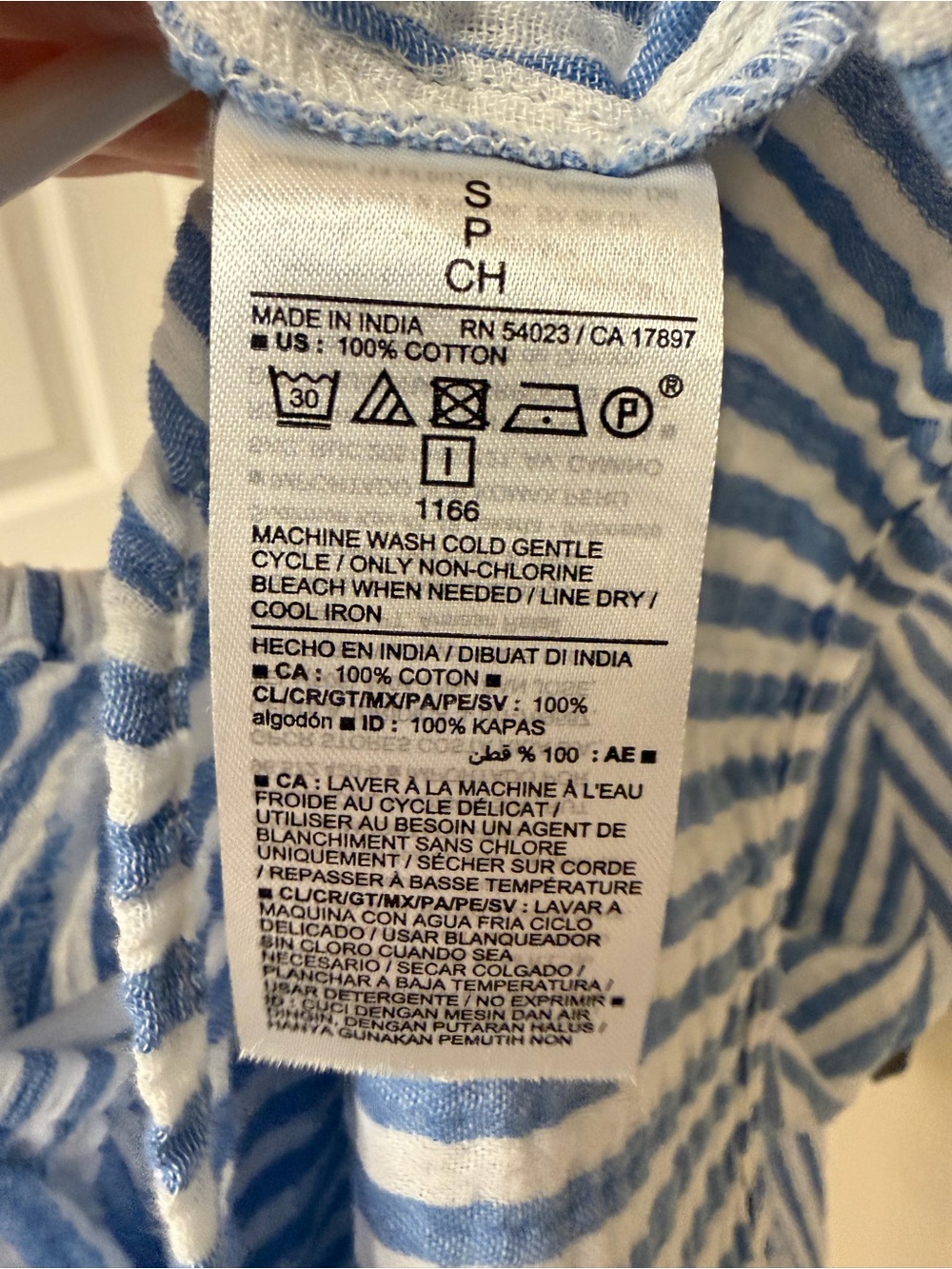 Old Navy Light Blue and White Striped Peasant Blouse - Picture 4 of 4